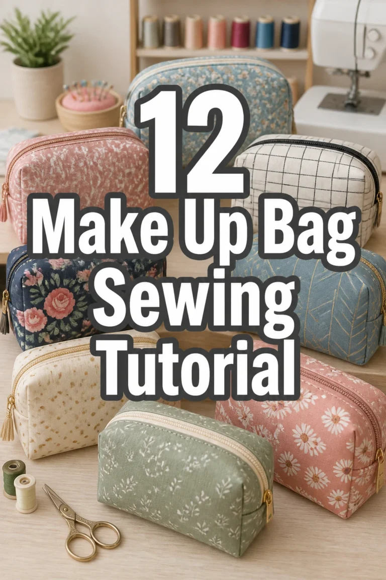 12 Make Up Bag Sewing Tutorial
