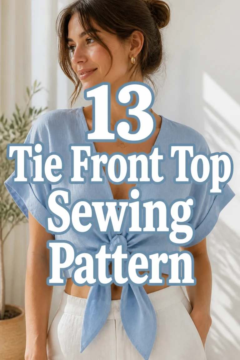 13 Tie Front Top Sewing Pattern